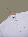 White Solid Polyester Blend Regular Fit Shirt