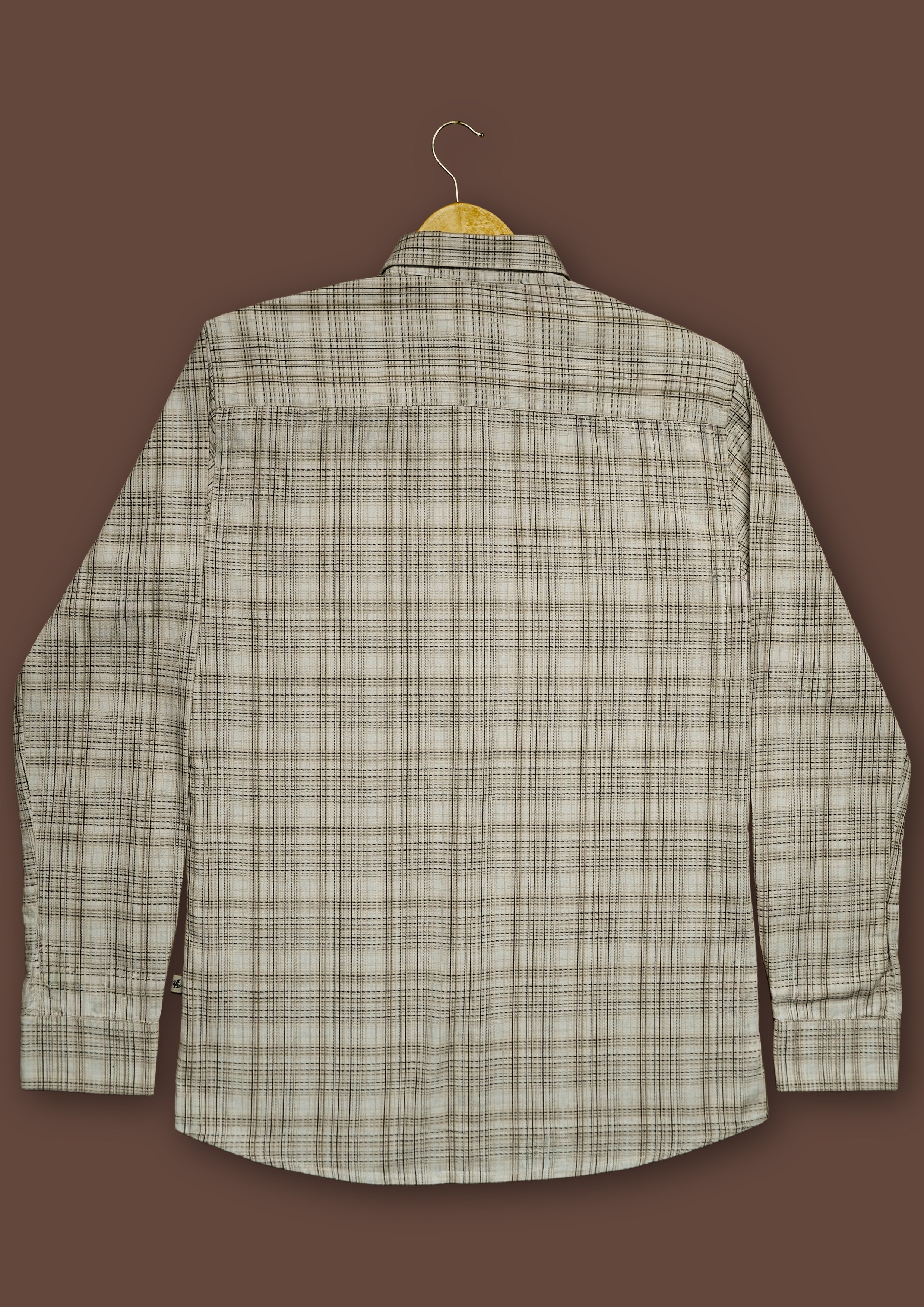 Brown Check Cotton Slub Classic Fit Shirt