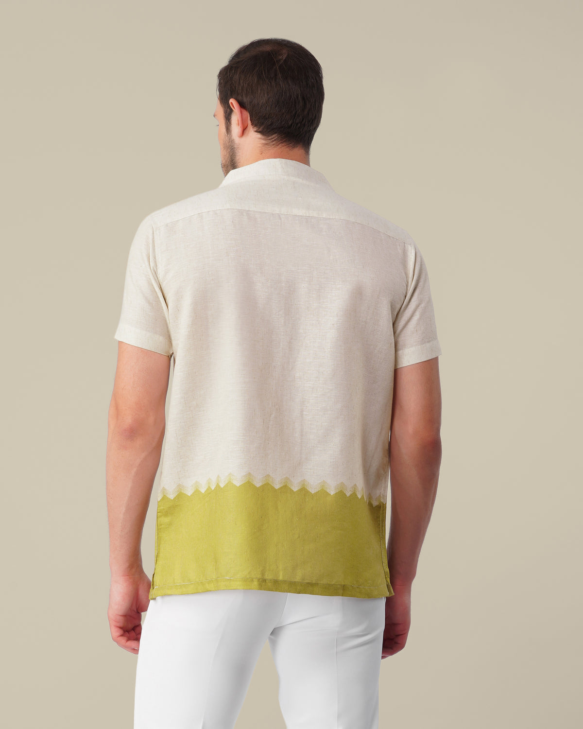 The Cream Geometric Shirt - Polyester · Regular Fit
