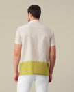 Off-White Solid Gradient Linen Blend Short Sleeve Shirt