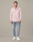 Pastel Pink Plaid Oxford Regular Fit Shirt