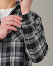 Black and White Plaid Cotton Regular Fit Shirt