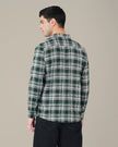 Dark Green Checkered Cotton Classic Fit Shirt