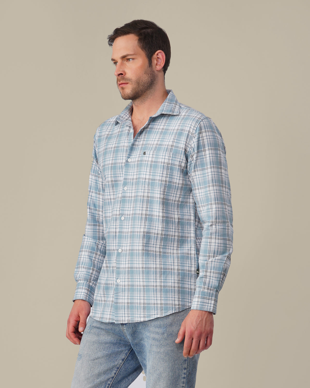 The Sky Check Shirt - Pure Cotton · Regular Fit