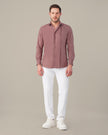 Mauve Solid Twill Polyester Blend Regular Fit Shirt