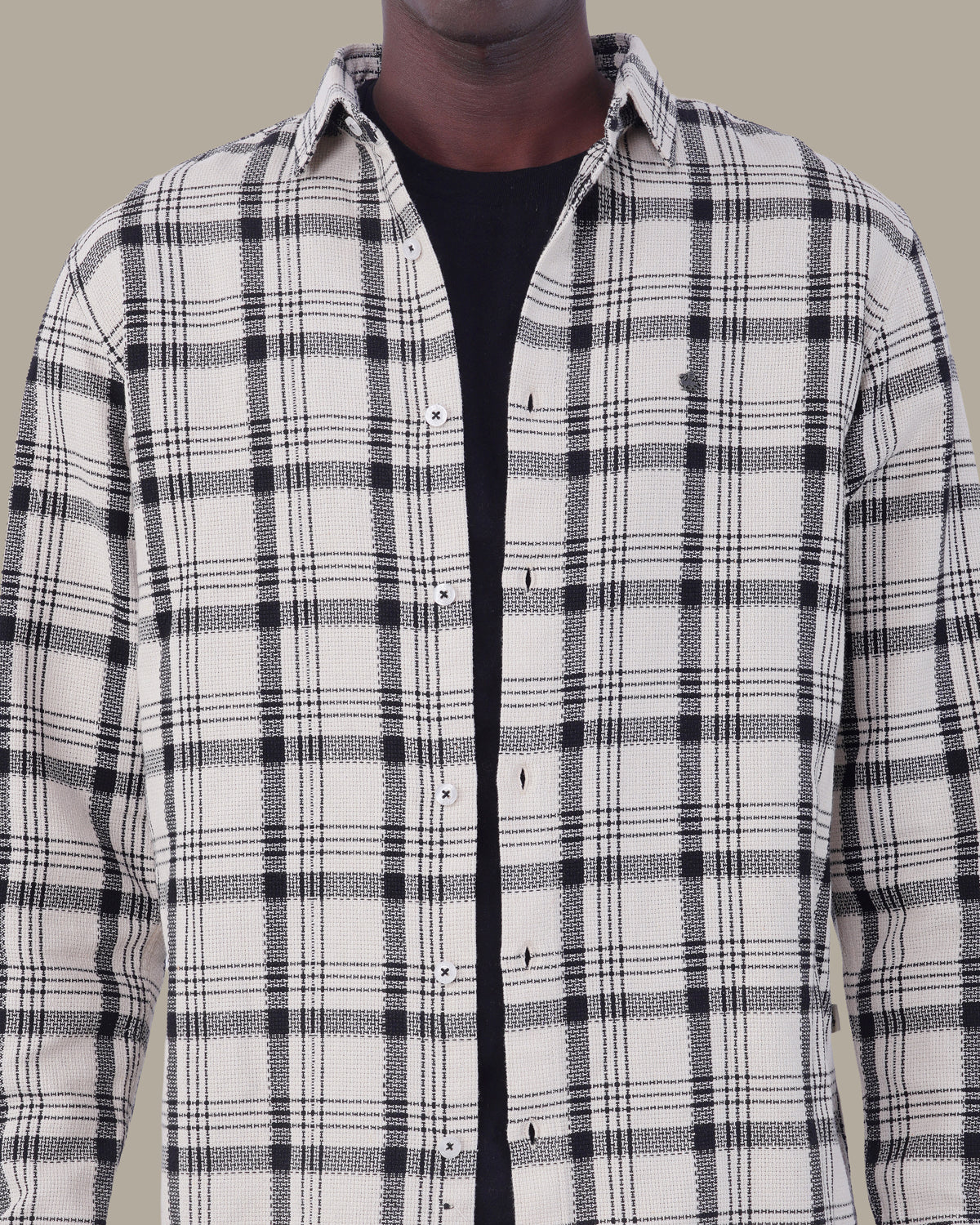 The White Check Shirt - Pure Cotton · Regular Fit