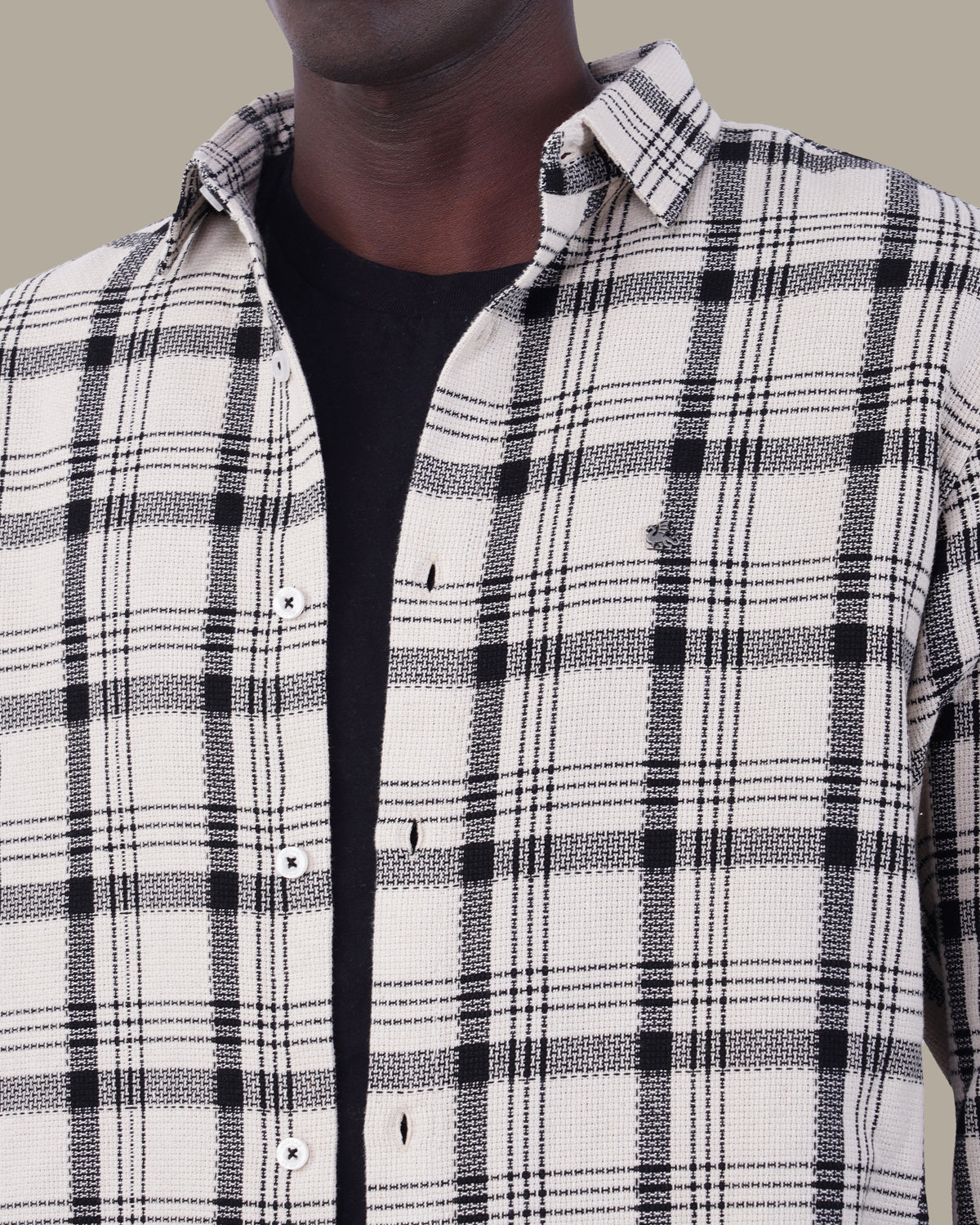 The White Check Shirt - Pure Cotton · Regular Fit