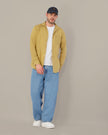 Mustard Solid Premium Linen Standard Fit Shirt