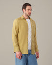 Mustard Solid Premium Linen Standard Fit Shirt