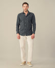 Charcoal Plaid Linen-Cotton Regular Fit Shirt