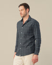Charcoal Plaid Linen-Cotton Regular Fit Shirt