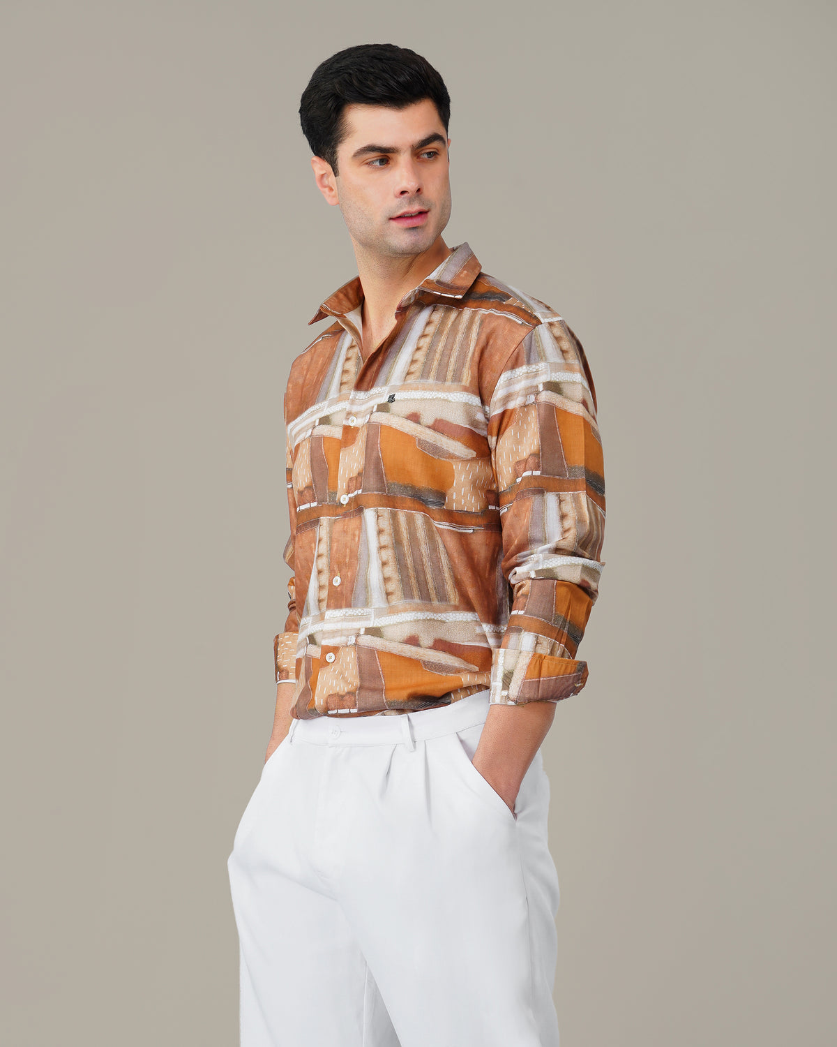 The Rust Abstract Shirt - Polyester · Regular Fit