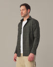 Olive Green Plaid Linen Cotton Regular Fit Shirt
