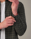 Olive Green Plaid Linen Cotton Regular Fit Shirt