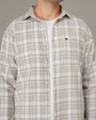 Brown Check Cotton Slub Classic Fit Shirt