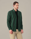 Teal Striped Poly Viscose Regular Fit Shirt