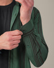 Teal Striped Poly Viscose Regular Fit Shirt