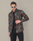 Black Multicolored Floral Polyester Regular Fit Shirt