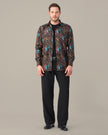 Black Multicolored Floral Polyester Regular Fit Shirt