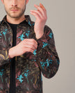 Black Multicolored Floral Polyester Regular Fit Shirt
