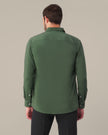 Forest Green Solid Polyester Blend Regular Fit Shirt
