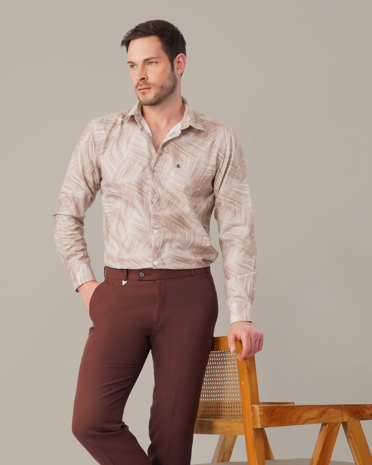 The Mocha Abstract Shirt - Polyester · Regular Fit