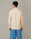 Peach Striped Soft-Finished Cotton Regular Fit Shirt