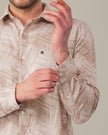 Muted Mauve Abstract Print Polyester Button-Up Shirt
