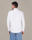 White Striped Soft-Finished Cotton Regular Fit Shirt