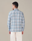 Light Blue Plaid Cotton Slub Regular Fit Shirt