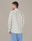 Light Gray Gingham Dobby Print 100% Polyester Shirt