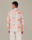 Multicolor Graphic Print Linen Blend Regular Fit Shirt