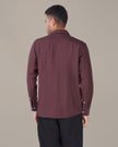 Deep Plum Textured Polyester Viscose Classic Fit Shirt