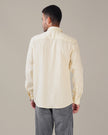 Ivory Solid Crinkled Poly Viscose Blend Classic Fit Shirt