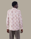 Natural Beige Abstract Linen Plus Button-Up Shirt