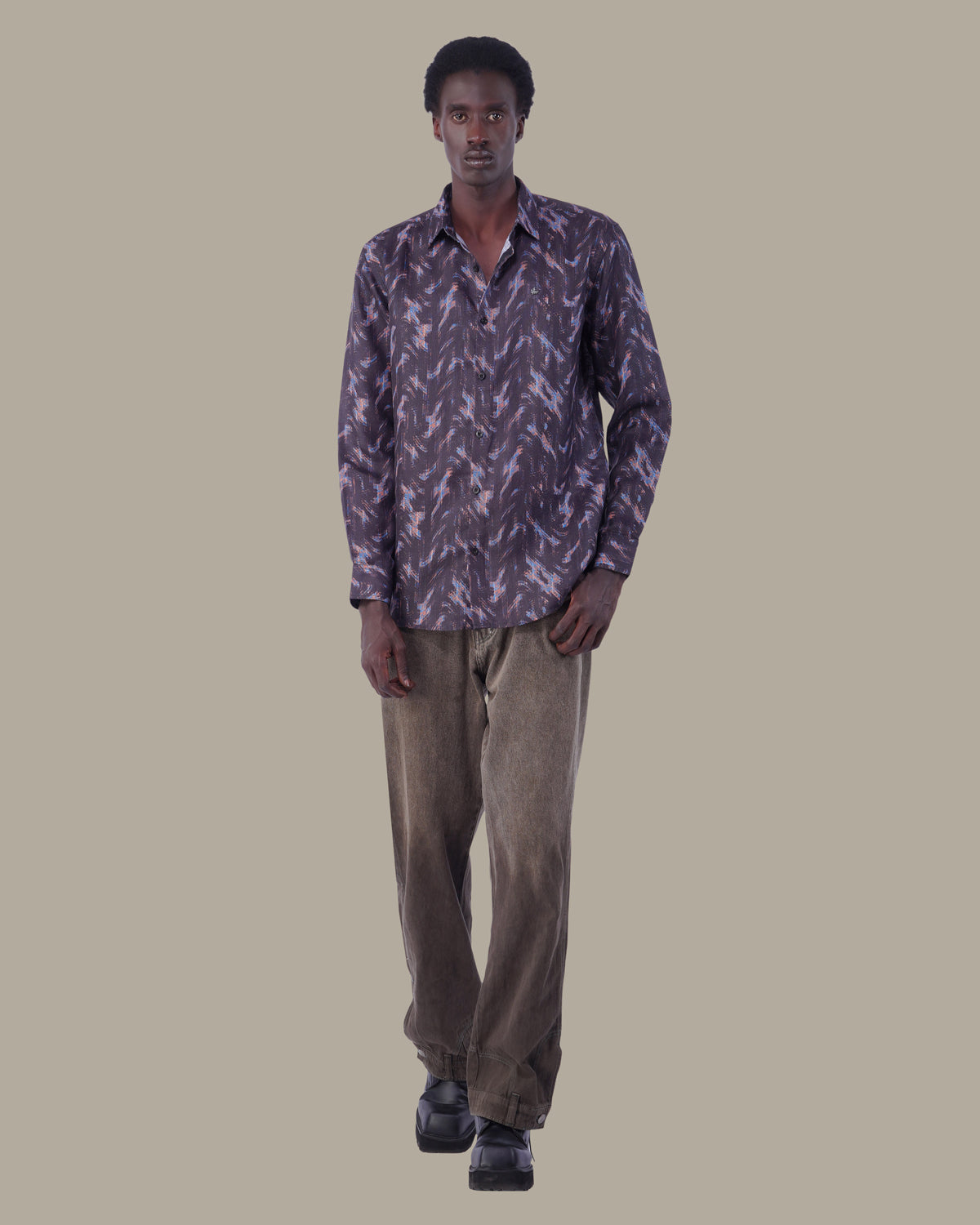 The Black Abstract Shirt - Polyester · Regular Fit