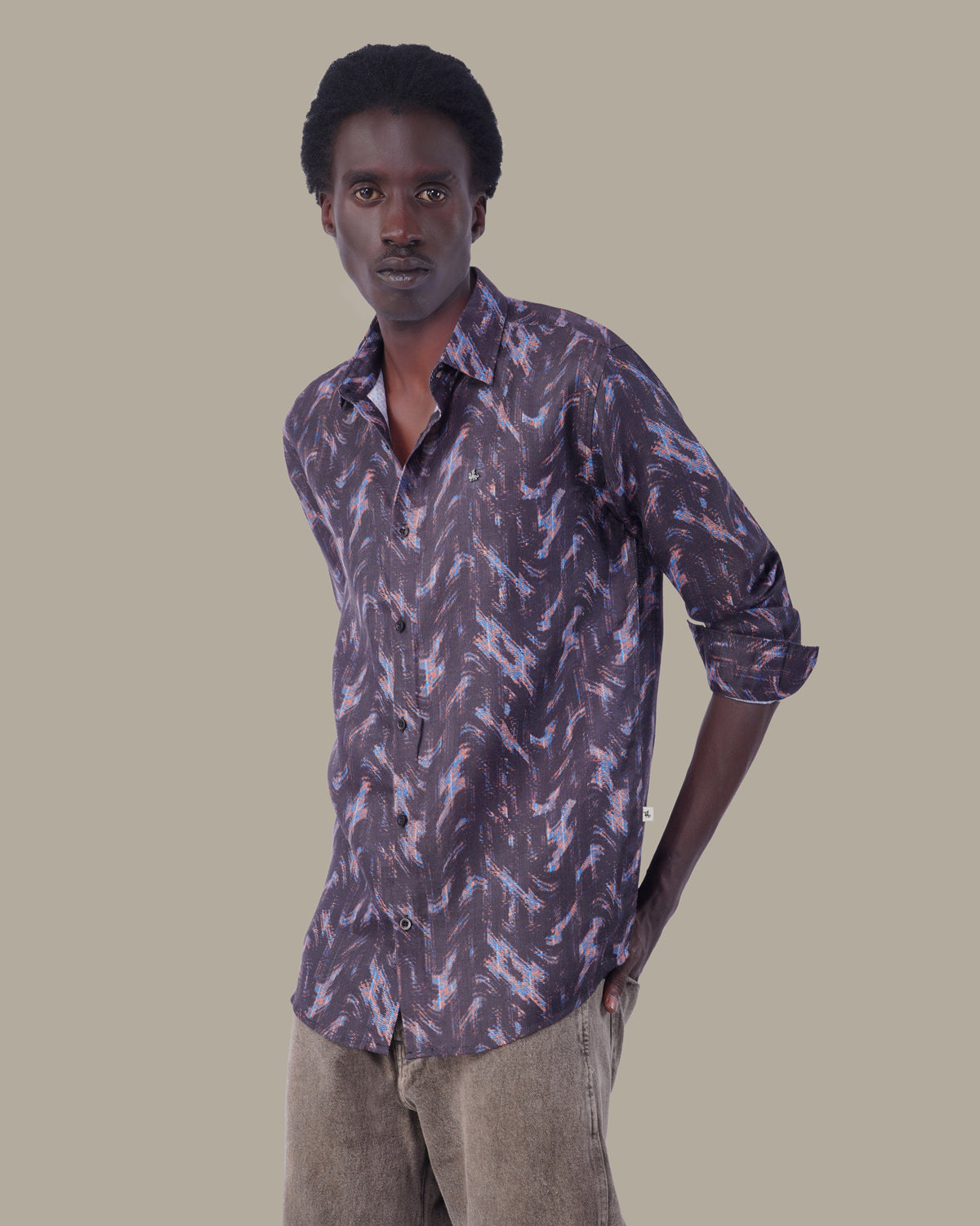 The Black Abstract Shirt - Polyester · Regular Fit
