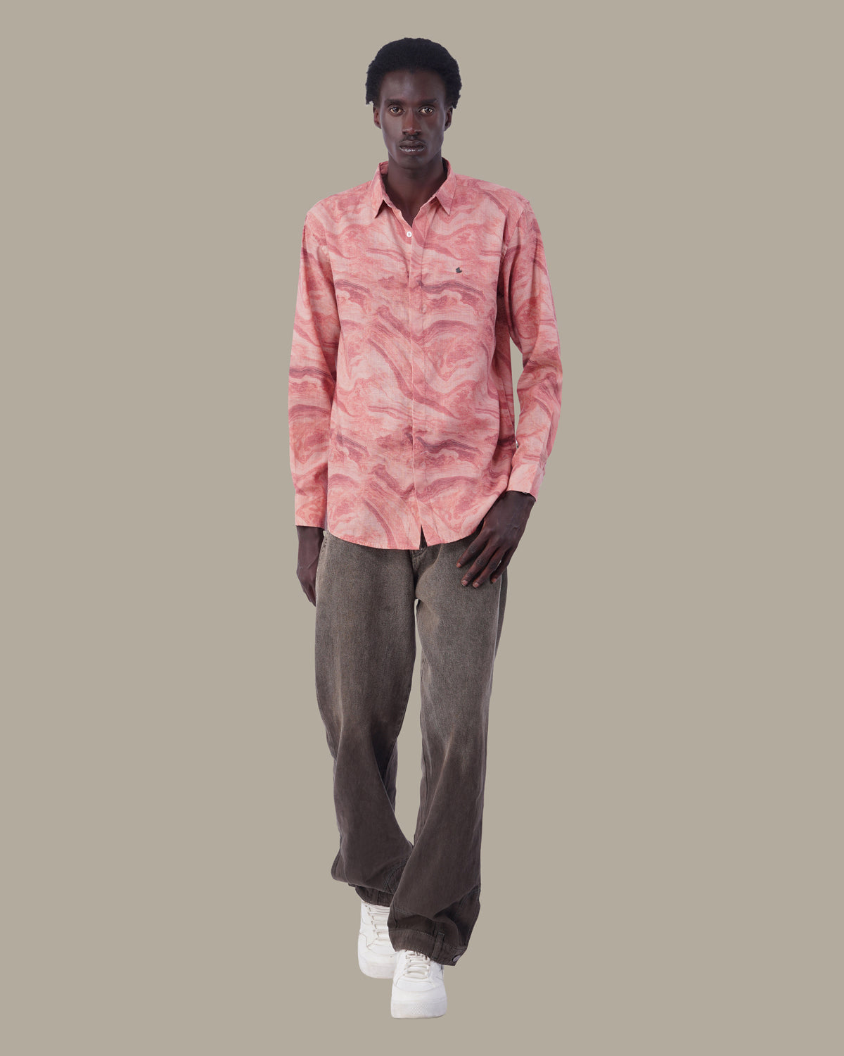 The Blush & Rose Abstract Shirt - Linen Plus · Regular Fit