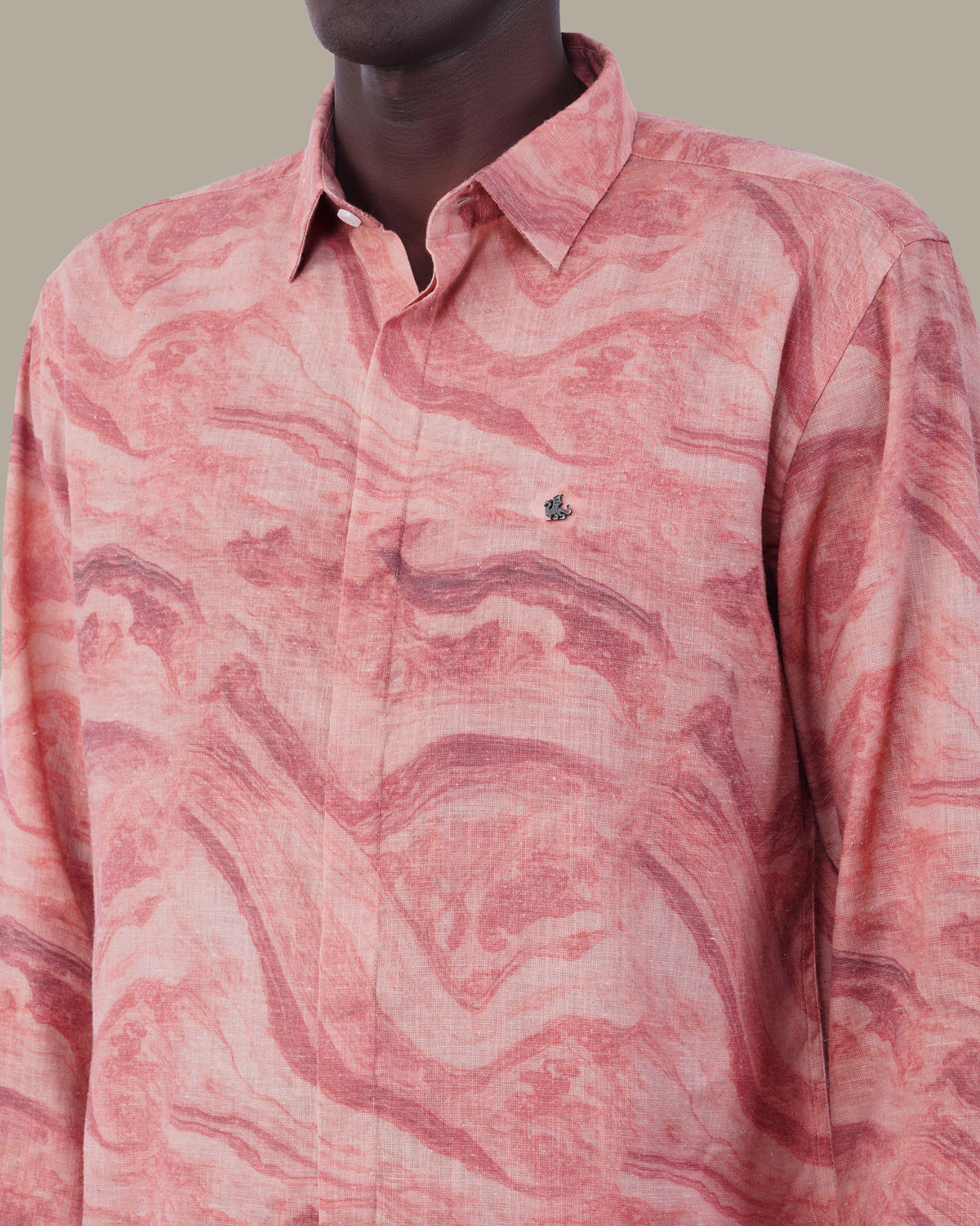 The Blush & Rose Abstract Shirt - Linen Plus · Regular Fit