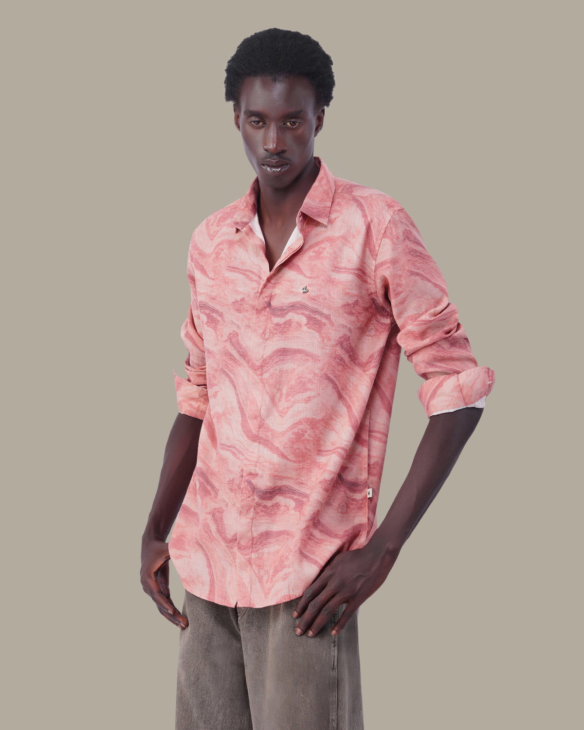 The Blush & Rose Abstract Shirt - Linen Plus · Regular Fit