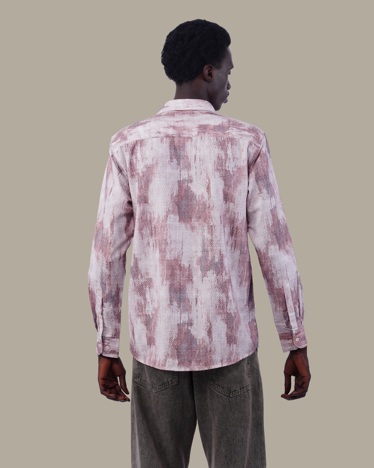 The Beige Abstract Shirt - Polyester · Regular Fit