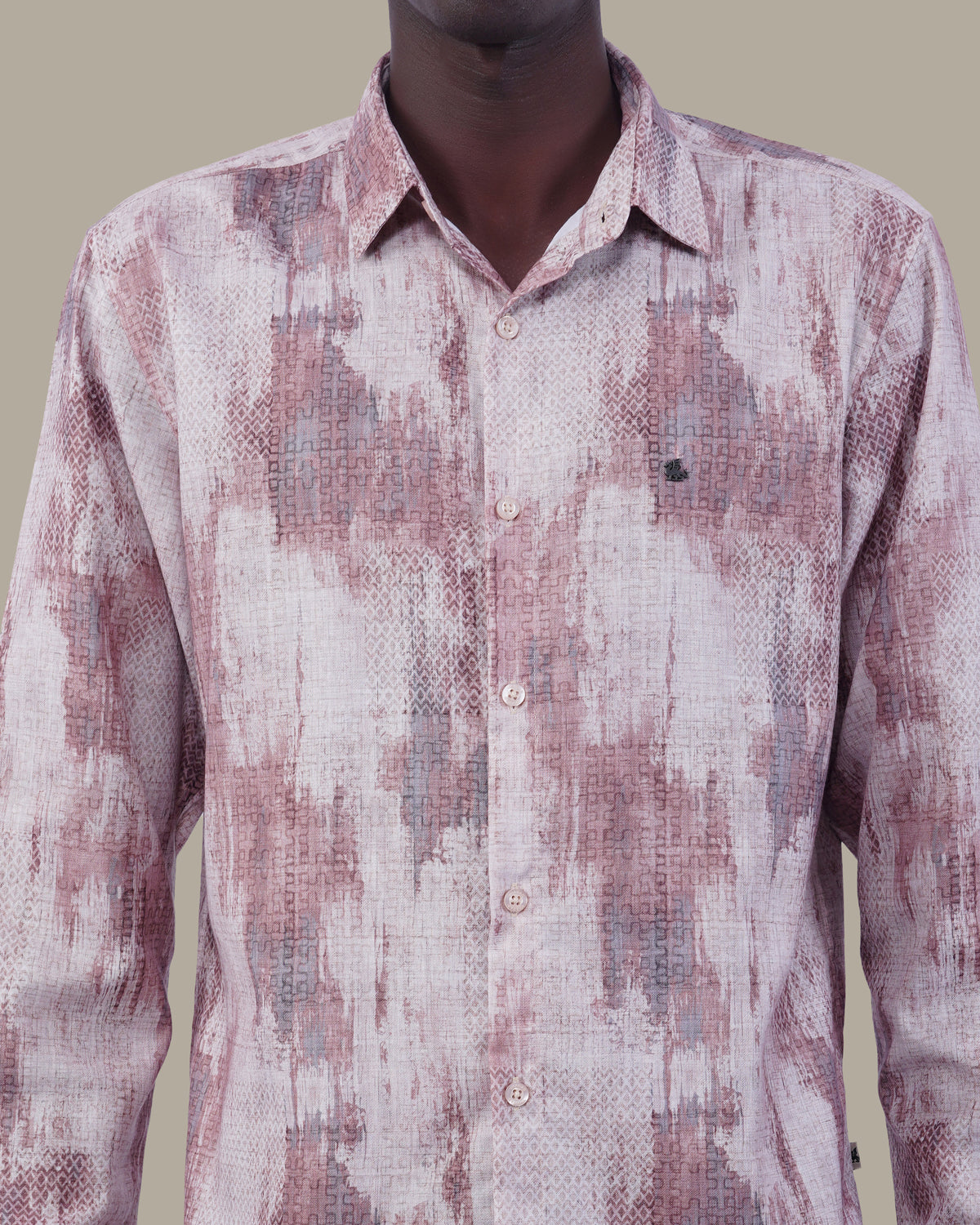 The Beige Abstract Shirt - Polyester · Regular Fit