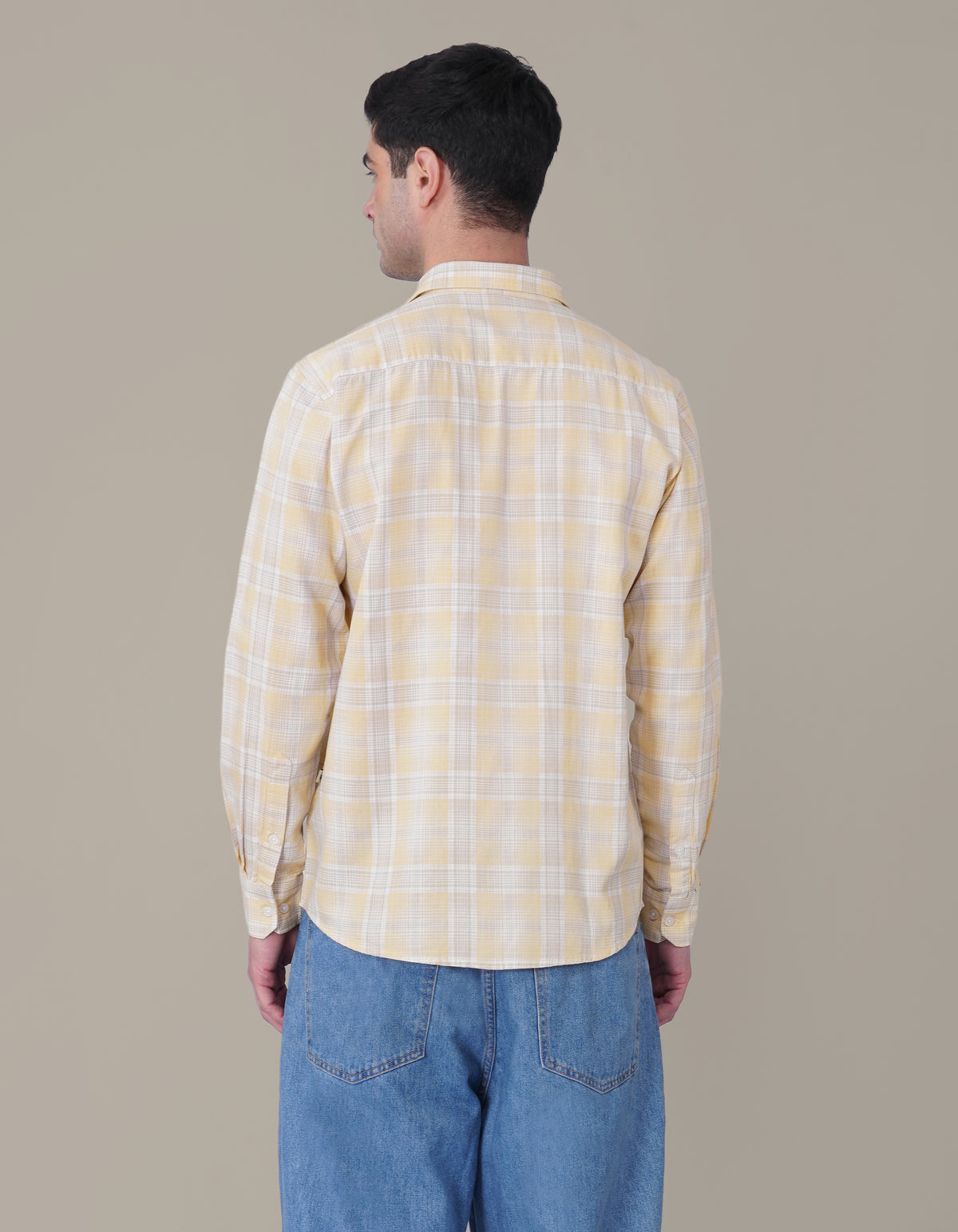 The Cream Check Shirt - Pure Cotton · Regular Fit