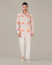 Multicolor Graphic Print Linen Blend Regular Fit Shirt