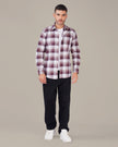 Burgundy Plaid Oxford Regular Fit Shirt