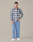 Blue and White Plaid Oxford Regular Fit Shirt