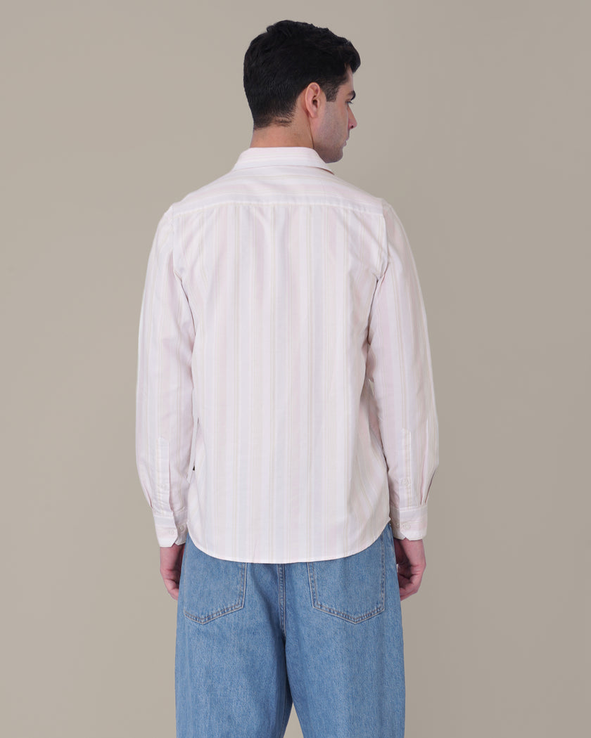 Pastel Multicolor Striped Oxford Regular Fit Shirt