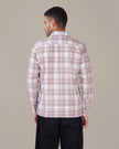 Gray Pink Plaid Cotton Slub Classic Fit Shirt