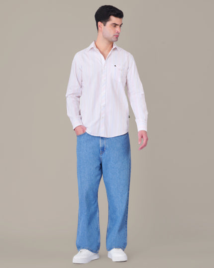 Pastel Multicolor Striped Oxford Regular Fit Shirt