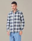 Blue and White Plaid Oxford Regular Fit Shirt